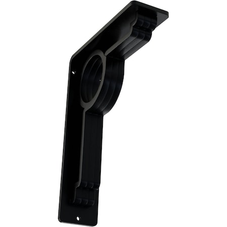 Ekena Millwork Maria Wrought Iron Bracket, (Triple center brace), Powder Coated Black 2"W x 5 1/2"D x 8"H BKTM02X05X08TMA